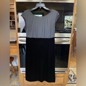 Blue & black knee length dress